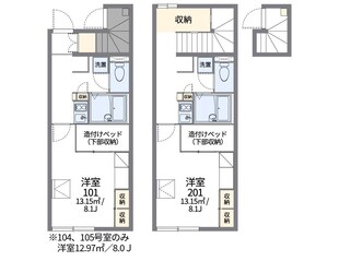 レオパレスＲＵＨＥＮ　ＨＥＩＭの物件間取画像